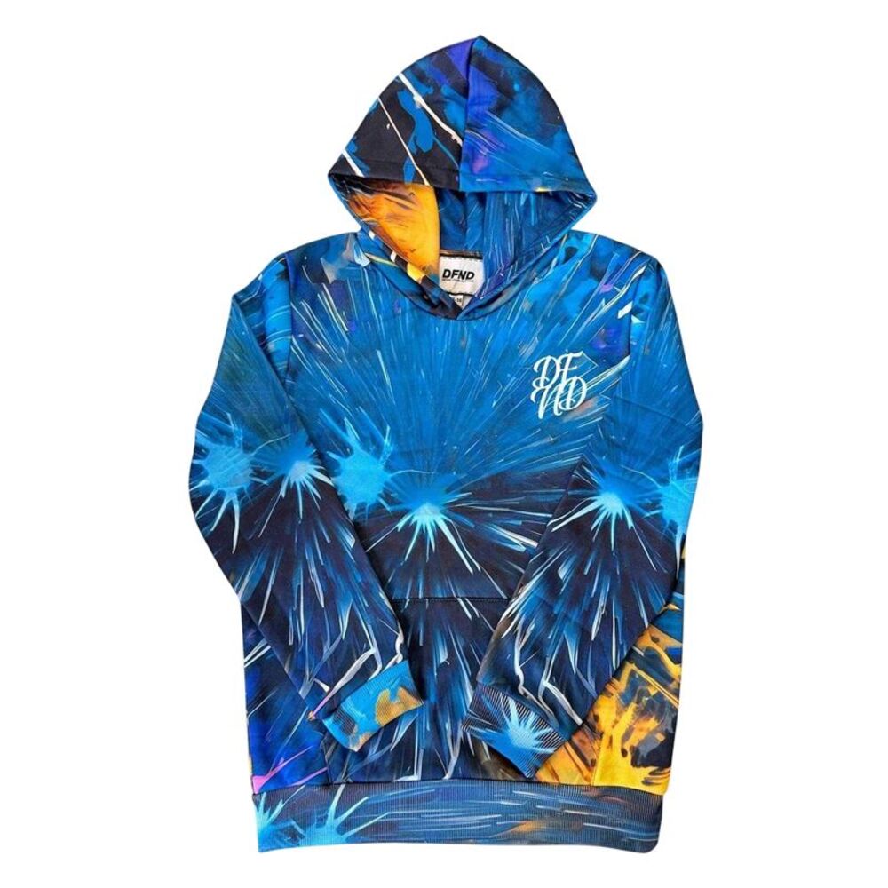 London Unisex Adult Hoodie / Blue/Yellow